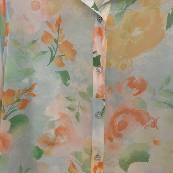 J Jill Chiffon Sheer Long Sleeved Blouse, Size M - Picture 5 of 14